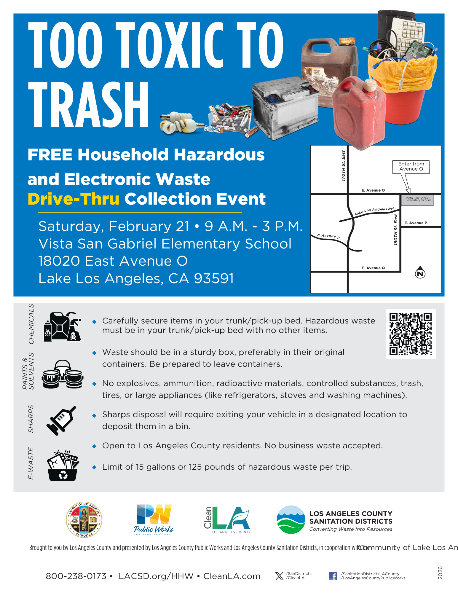 A flyer featuring the details of a electronic waste collection site